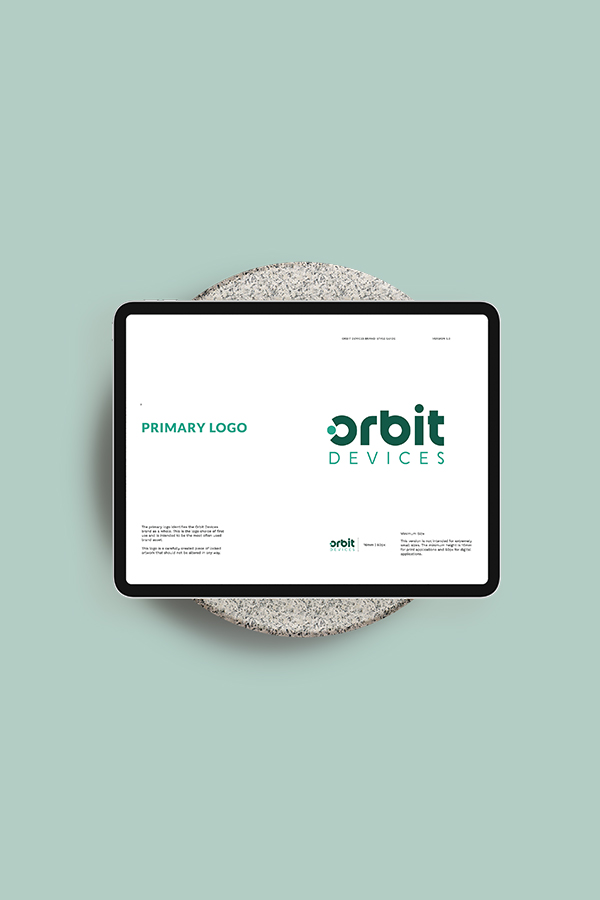 orbit devices brand design on tablet